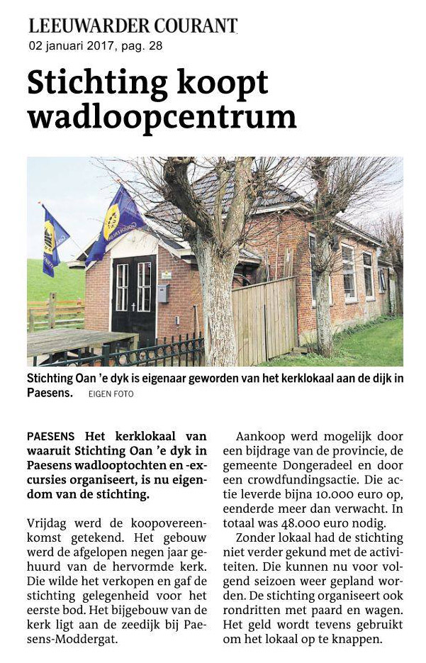 stichting koopt wadloopcentrum